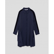ZARA 女装 天鹅绒侧带饰连衣裙 02008705401