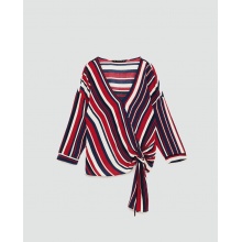 ZARA 女装 褶皱条纹上衣 03633053330